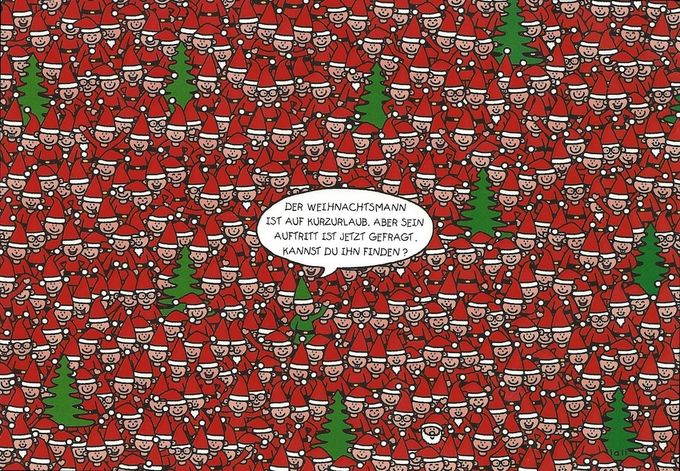 Ein lustiges Suchspiel aus dem Internet.
Findet Ihr den wahren Weihnachtsmann?