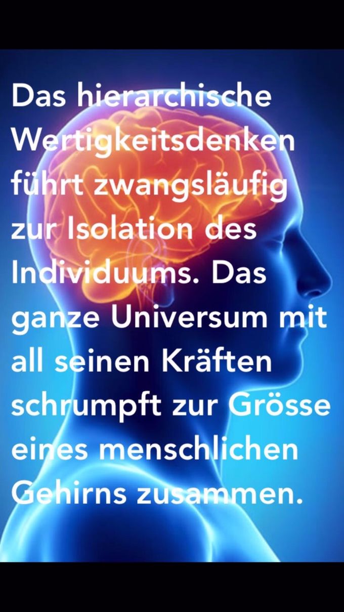 Es ist wichtig, immer bewusster zu leben, immer mehr zu erkennen, dass wir Teil eines grossen Ganzen sind. Auch hier sind wir vernetzt! Wir sollten es nur wieder entdecken.